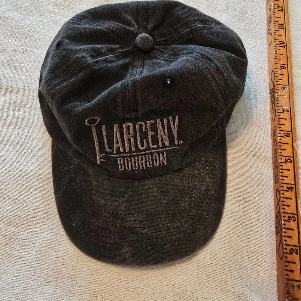 Larceny Bourbon Whisky Whisky Black Ball Cap NEW Distressed. Adjustable Ad Adver